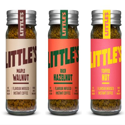 Littles Flavored Instant Coffee Nut Lovers Gift Set of 3 Maple Walnut, Toffee Nut, Rich Hazelnut No Added Sugar, Freeze-Dried Instant Coffee, 3 x 1.76 oz Jars, Total 42 Servings