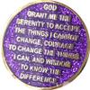 11 Year AA Medallion Elegant Purple Glitter Gold Silver Sobriety Chip Serenity Prayer Back view 2