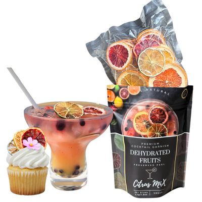 Dried Citrus Slices | 35 Slices | Preserved Peel Premium DRIED FRUITS for Luxury Cocktail Garnishes for Establishments and Home bar. Dehydrated Citrus Mix - Lemon - Lime - Orange - Grapefruit - Blood orange - fruit garnish - bar accessories