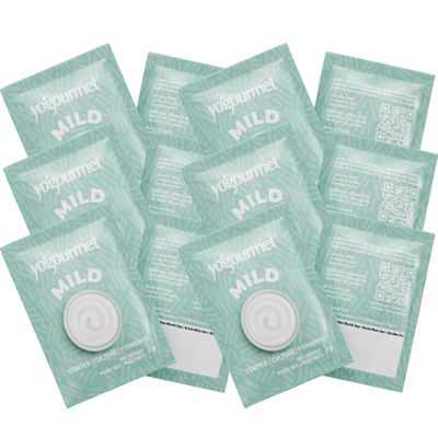 Yogourmet Mild Yogurt Starter (12 Pack = 12 Quarts of Yogurt) - Make Yogurt at Home - Starter Culture - All Natural, Gluten Free, Kosher, Halal - 3 g Sachets