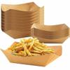 1LB Paper Food Tray Kraft Stackable Microwavable Disposable (100) view 2