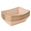 1LB Paper Food Tray Kraft Stackable Microwavable Disposable (100) view 3