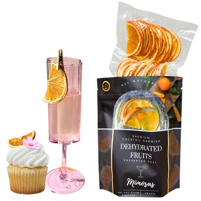 Dried Half Orange Slices Preserved Peel | 40 Slices | Dehydrated Fruits for Cocktail Garnish & More | Premium Quality | No Preservatives | Healthy | Dried Orange wheels - Drinks Essentials