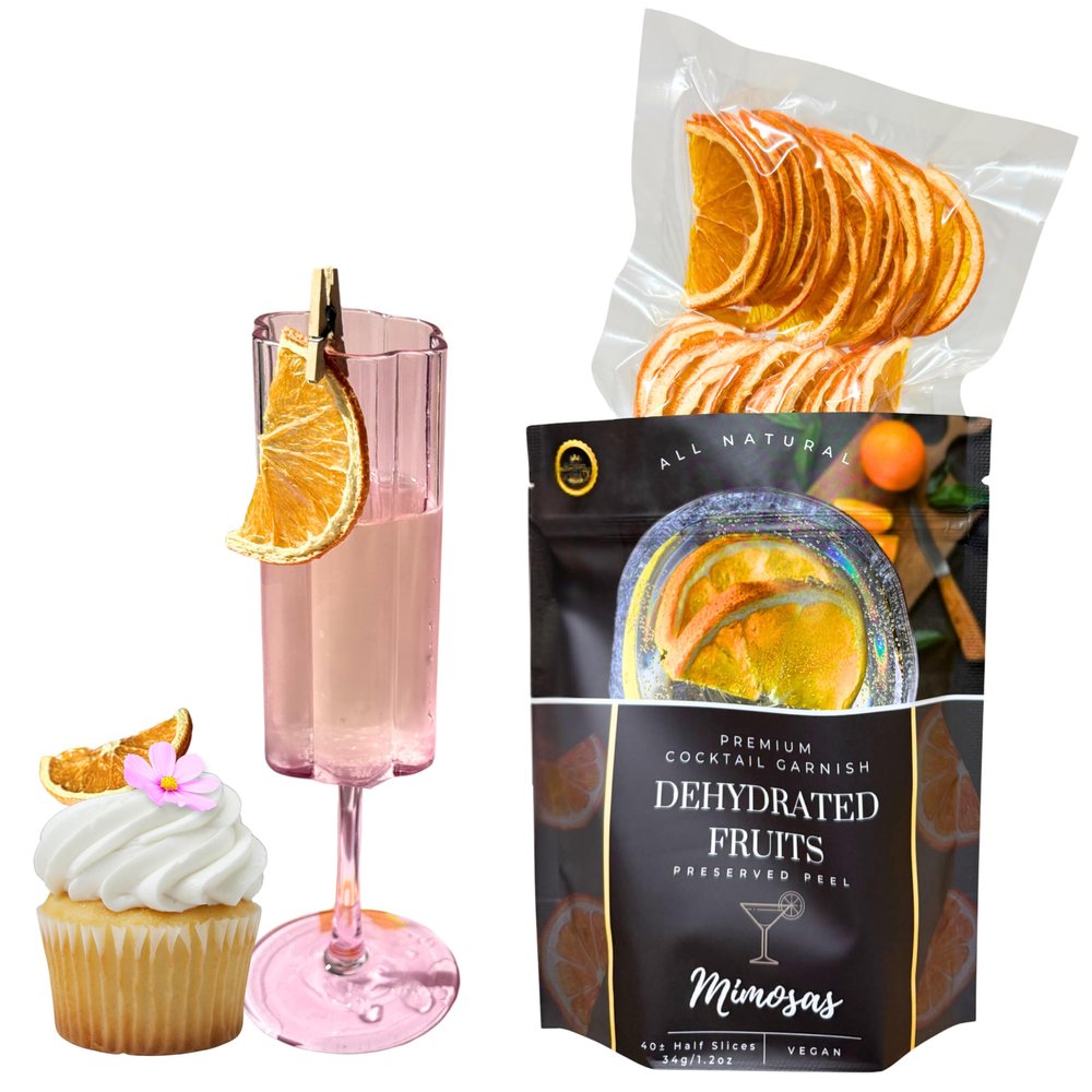 Dried Half Orange Slices Preserved Peel | 40 Slices | Dehydrated Fruits for Cocktail Garnish & More | Premium Quality | No Preservatives | Healthy | Dried Orange wheels - Drinks Essentials
