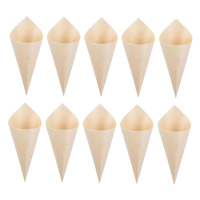 1set Wooden Egg Roll Container Charcuterie Dessert Supplies Ice Cream Cones Small Tasting Cones Multi-function Food Cones Cupcake Ice Cream Accessory Cone for Food Dessert 150pcs