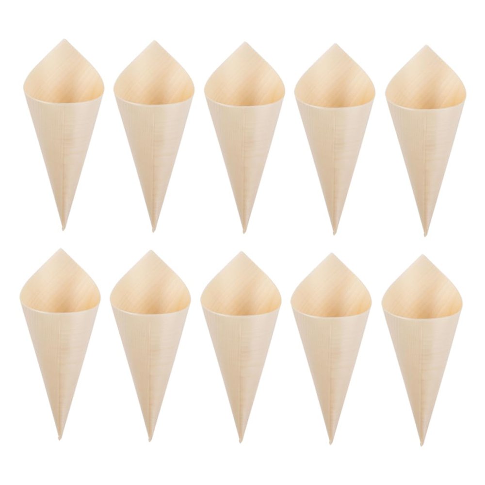 1set Wooden Egg Roll Container Charcuterie Dessert Supplies Ice Cream Cones Small Tasting Cones Multi-function Food Cones Cupcake Ice Cream Accessory Cone for Food Dessert 150pcs