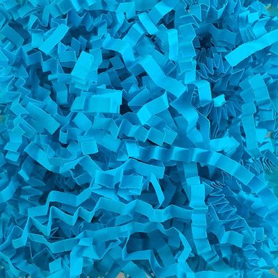 Crinkle Cut Paper Shred Filler Recyclable Gift Wrap Confetti Raffia Grass Shred Paper for Easter Baskets Filler Creative Eggs Decor50g) (Blue)