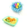 Crinkle Cut Paper Shred Filler Recyclable Gift Wrap Confetti Raffia Grass Shred Paper for Easter Baskets Filler Creative Eggs Decor50g) (Blue) view 3