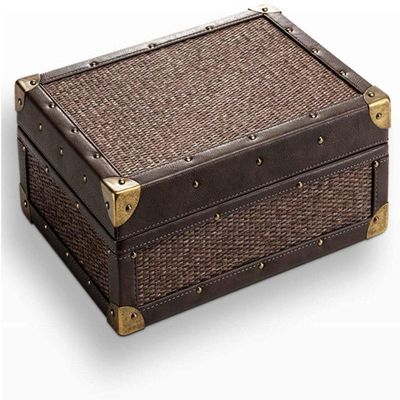 A1DFDFGOQSFG Cigar Box Humidor Cigar Humidor Box Two-Tier Four-Zone Pattern Home Cigar Box 50 Sticks Cigar Humidor Box