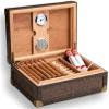 A1DFDFGOQSFG Cigar Box Humidor Cigar Humidor Box Two-Tier Four-Zone Pattern Home Cigar Box 50 Sticks Cigar Humidor Box view 3