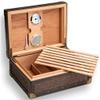 A1DFDFGOQSFG Cigar Box Humidor Cigar Humidor Box Two-Tier Four-Zone Pattern Home Cigar Box 50 Sticks Cigar Humidor Box view 4