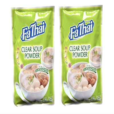 AquaNation Listing For Fa Thai Instant Clear Soup Powder, Seasoning for Thai Rice Noodles, BBQ, Sukiyaki, Hotpot, Congee & More, 5.82oz (165g) Halal Certified (Pack of 2, Clear Soup Powder)