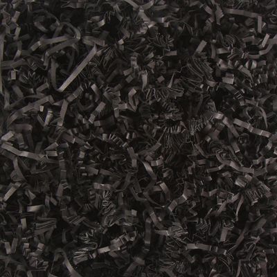 Crinkle Cut Paper Shred Filler, Raffia Paper Shredded Paper Stuffing for Gifts Wrapping Baskets Box Filling Easter Party Supply (Black)