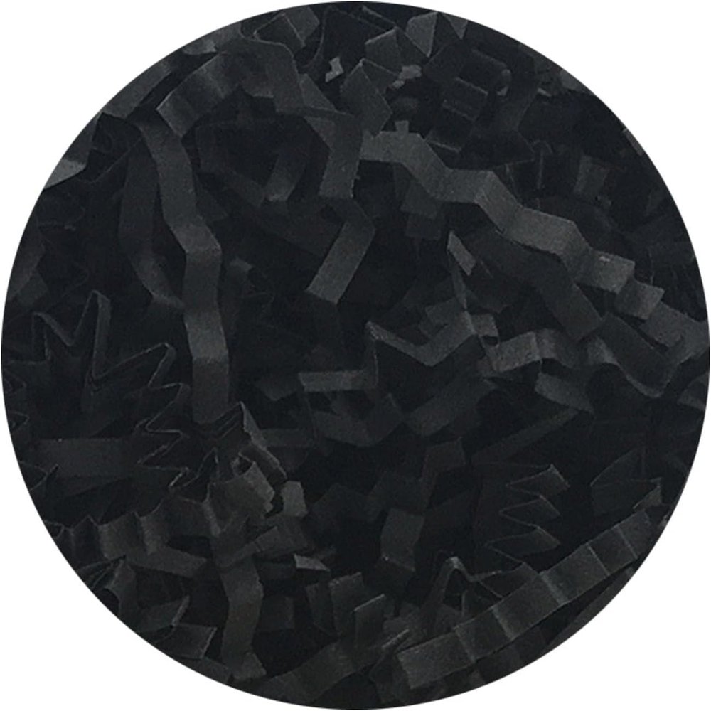 Crinkle Cut Paper, Shredded Confetti Paper for Gift Basket Filling Easter Box Wrapping Stuffing Supplies (Black)