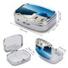 Santorini Greek Island Sea View Pill Box 2 Compartment Portable Pill Case Daily Square Pill Organizer for Pocket Purse Daily Medicine Container to Hold Vitamins Fish Oil Travel Gifts view 2