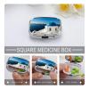 Santorini Greek Island Sea View Pill Box 2 Compartment Portable Pill Case Daily Square Pill Organizer for Pocket Purse Daily Medicine Container to Hold Vitamins Fish Oil Travel Gifts view 3