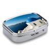 Santorini Greek Island Sea View Pill Box 2 Compartment Portable Pill Case Daily Square Pill Organizer for Pocket Purse Daily Medicine Container to Hold Vitamins Fish Oil Travel Gifts view 4