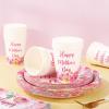 JarThenaAMCS 120Pcs Mother's Day Plates Napkins and Cups Happy Mother's Day Party Supplies Pink Mom Flower Theme Tableware for Mommy Birthday Party Decorations, Serve 24 Guests view 3