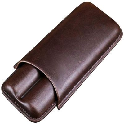 A1DFDFGOQSFG Cigar Box Humidor Travel Cigar Humidor Tube Leather Cigar Pouch Portable Cigar Holder Carrying 2 Tubes Cigars Accessories