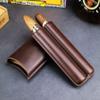 A1DFDFGOQSFG Cigar Box Humidor Travel Cigar Humidor Tube Leather Cigar Pouch Portable Cigar Holder Carrying 2 Tubes Cigars Accessories view 2