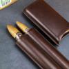 A1DFDFGOQSFG Cigar Box Humidor Travel Cigar Humidor Tube Leather Cigar Pouch Portable Cigar Holder Carrying 2 Tubes Cigars Accessories view 3