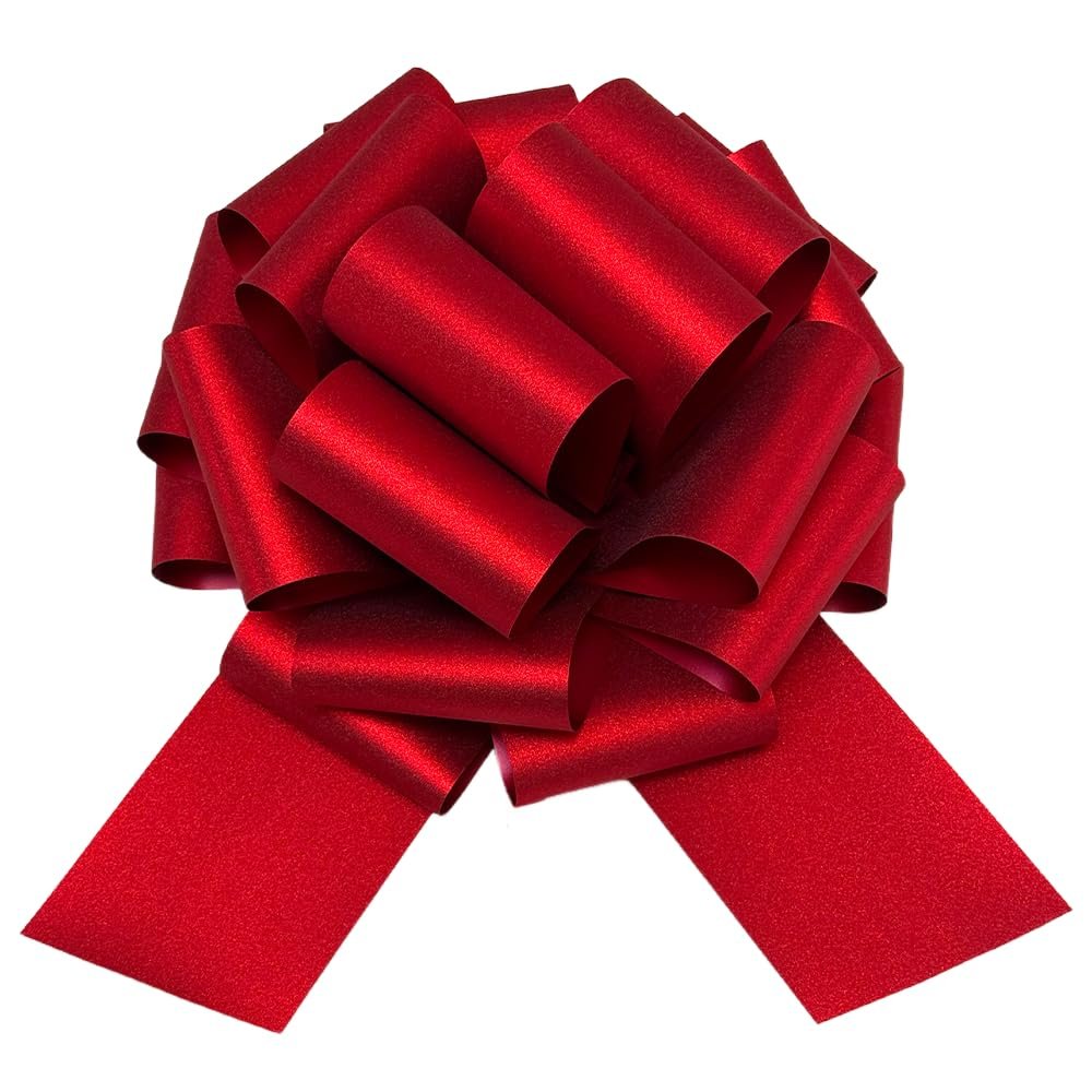 12" Large Gift Bow,1pcs Glitter Big Gift Bow Big Bow for Bike Bow for Present Bow for Large appliances,Bikes,Table Decorations and Party Events Decoration (Red)
