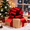 12" Large Gift Bow,1pcs Glitter Big Gift Bow Big Bow for Bike Bow for Present Bow for Large appliances,Bikes,Table Decorations and Party Events Decoration (Red) view 2