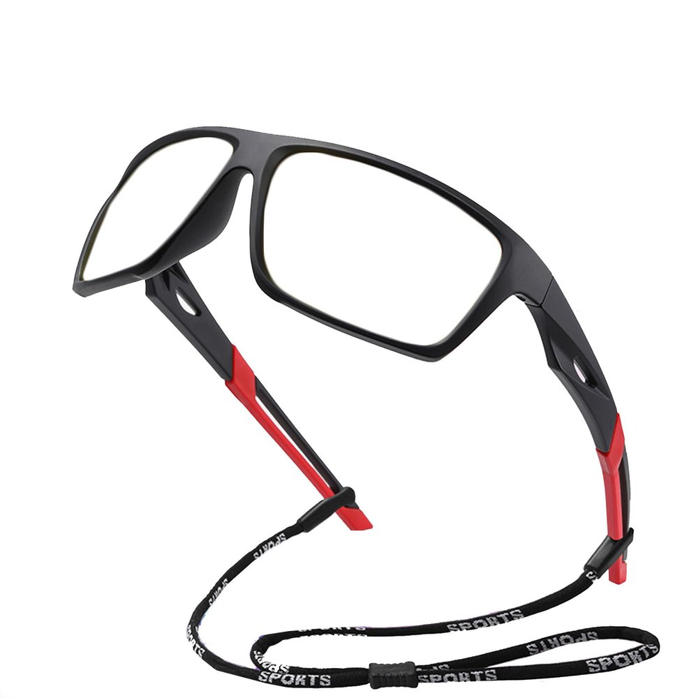 2025 full lens Safety Glasses with Readers Wrap Around Sport Magnifying Blue Light Blocking Reading Goggles for Men (red, 1.75, x)