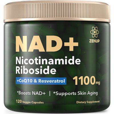 ZenUP NAD+ Supplement | 1100mg Liposomal Nicotinamide Riboside with Resveratrol & Quercetin |Mental Focus | 120 Caps