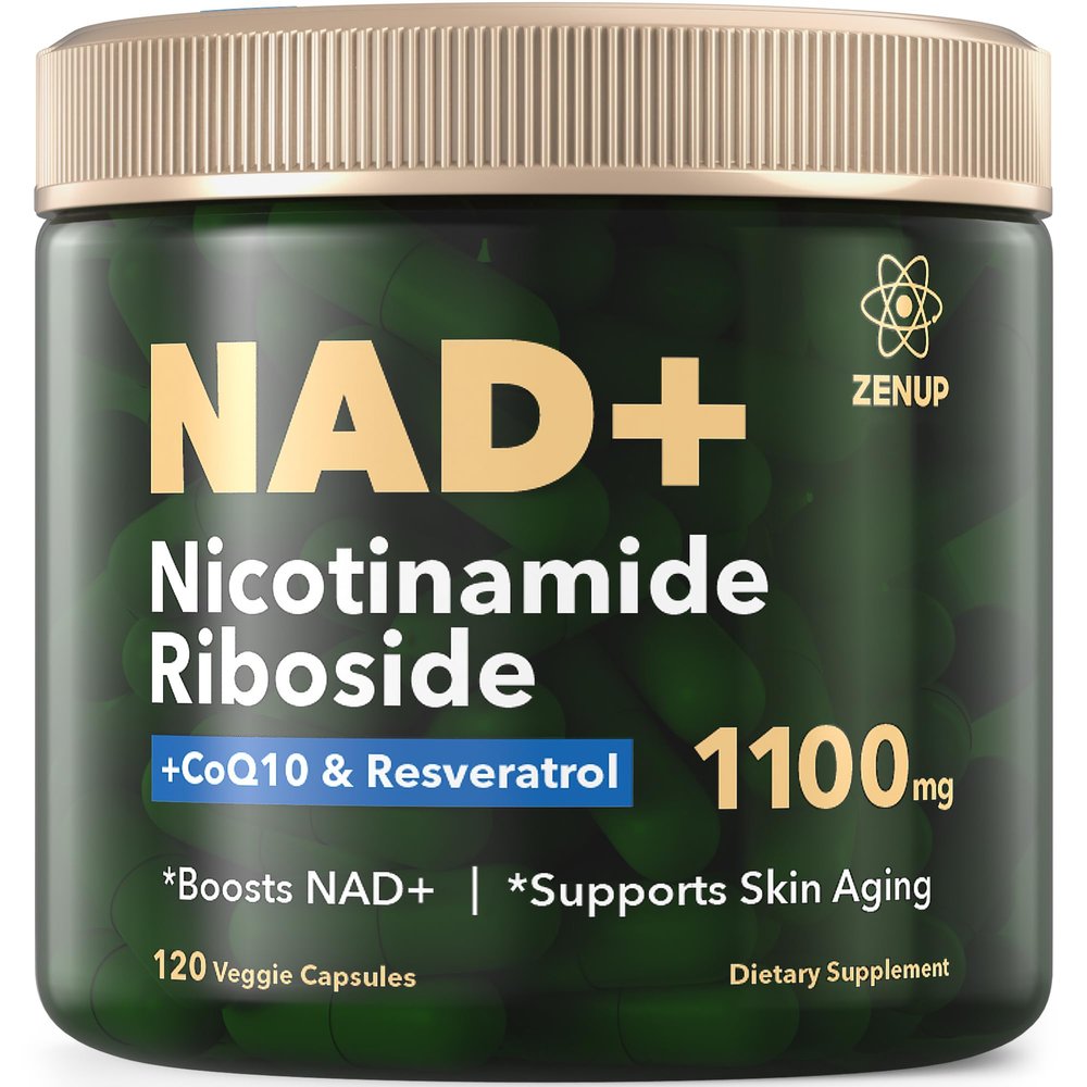 ZenUP NAD+ Supplement | 1100mg Liposomal Nicotinamide Riboside with Resveratrol & Quercetin |Mental Focus | 120 Caps