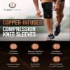 TheraCopper Copper Knee Brace for Men & Women (2 Pack) Non-Slip Compression Copper Knee Sleeve for Arthritis, Knees Pain Relief, Swelling, Anti inflammatory and Recovery Support (Large) view 2