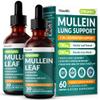 5-in-1 Mullein Drops for Bronchial and Respiratory Support with Mullen Leaf Extract Lung Supplement - Mullein Tincture with Elderberry and Ginger Root, Honey Lemon Flavor (60 Servings, Pack of 2) view 1