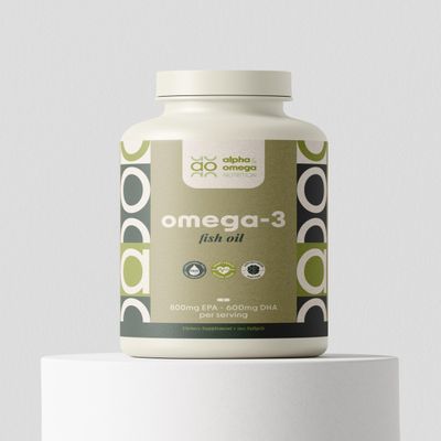 Alpha & Omega Nutrition Omega 3 Fish Oil for Heart, Brain & Immune Health - 2500mg (800mg EPA/600mg DHA) - 120 Softgels