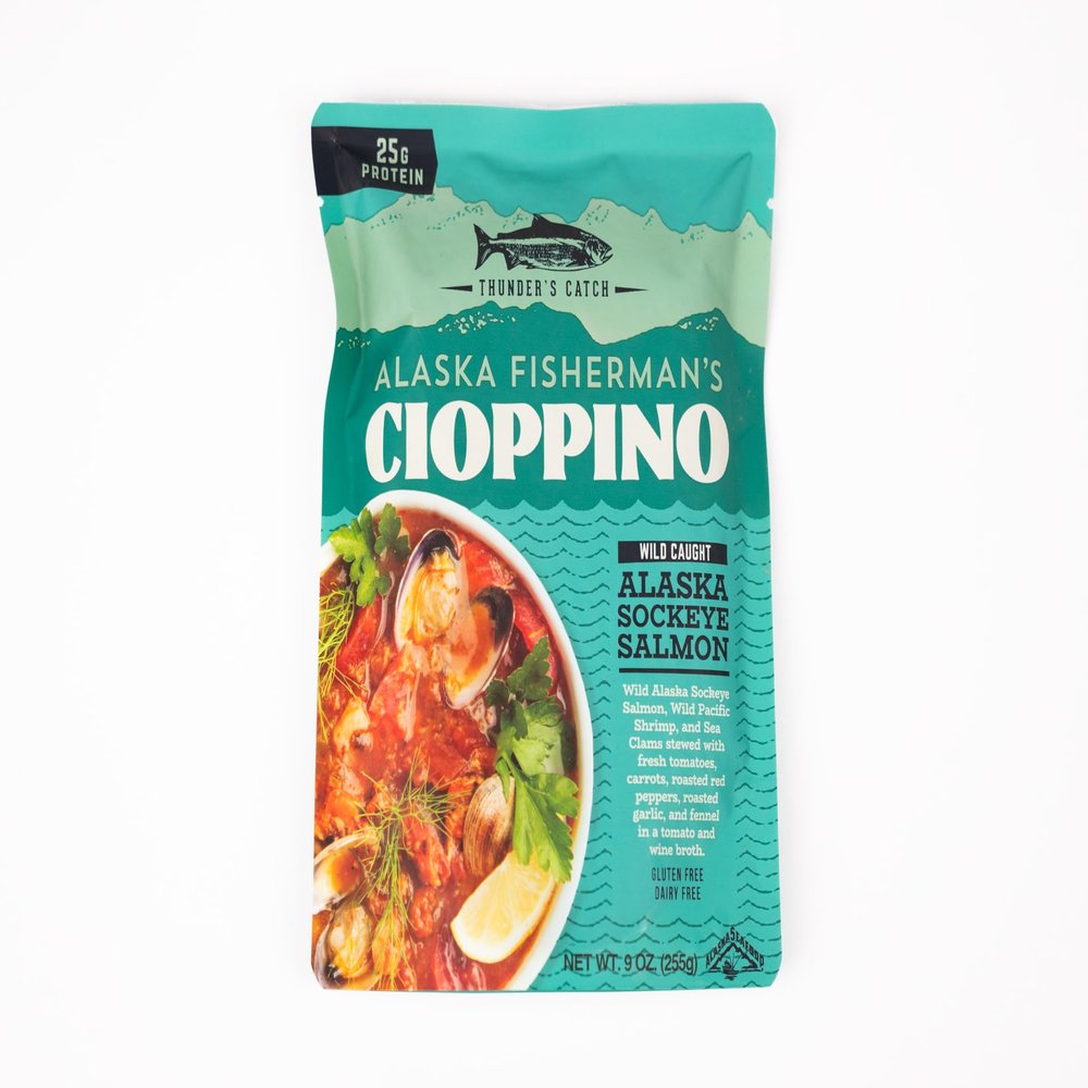 Alaska Fisherman's Cioppino with Wild Sockeye Salmon, Thunder's Catch, Deck-to-Dish