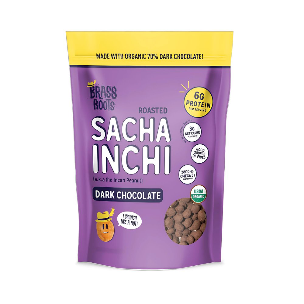 Brass Roots Organic Incan Protein Seeds - Dark Chocolate Coated 12 oz - 1 Pack, High Protein, School Safe, Nut Free, High Omega 3, Supports Gut Health, Good Source of Fiber, Shark Tank