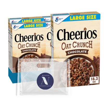 Cheerios Oat Crunch 4-Pack of Chocolate Cereal, Gluten Free with Whole Grain Oats 18oz Box Large Size + 1 Utility Freebie by Lavinia