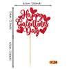 24 Pack Happy Galentine's Day Cupcake Toppers Red Glitter Sweet Love Heart Love You Valentine Cupcake Food Picks Happy Valentine's Day Theme Birthday Party Cake Decorations Supplies view 2