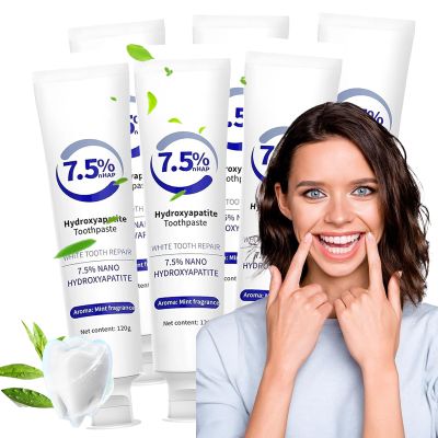 7.5% Hydroxyapatite ToothpasteToothpastes Hydroxyapatite for Enamel Protection and Tooth Strengthening, for Sensitive Teeth, Daily Protection, Long-Lasting Fresh Breath, 4.23Oz (6)
