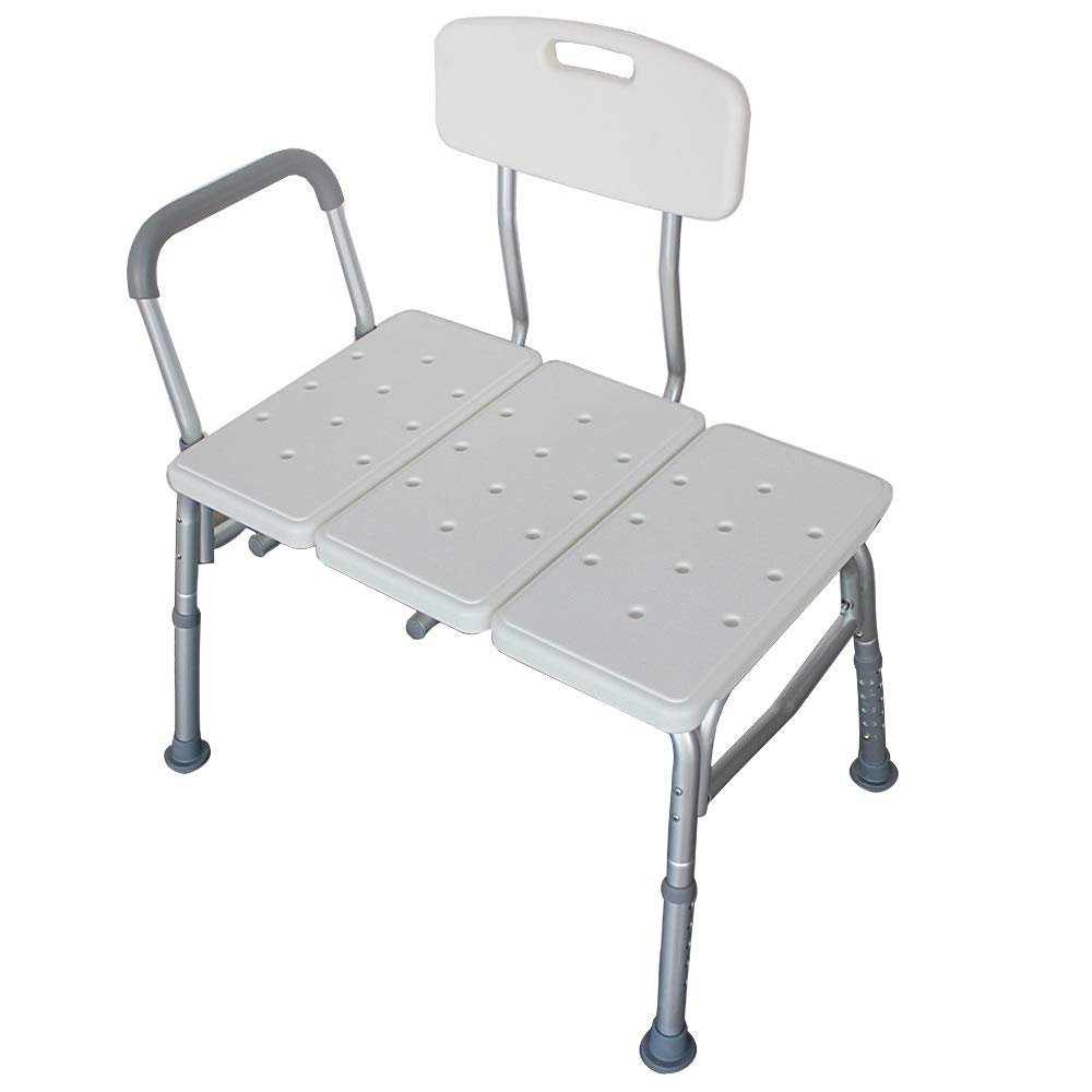 Transfer Bench for Bathtub, Height Adjustable Shower Bench with Backrest, Shower Seat Shower Chair Bath Chair for Elderly, Non-Slip Seat, Bath Shower Bench Chair for Bathroom,Shower Bench