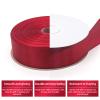 100 Yard Ribbon,1-1/2 Inch Wine Red Satin Ribbon for Valentines Day Flower Bouquet Arts Crafts Sewing Each Roll for Trim Bow Merry Christmas Decoration view 3