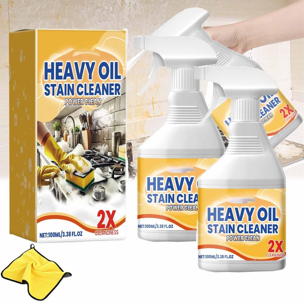 Kitchen Heavy Oil Cleaner, All Purpose Kitchen Heavy Oil Cleaning Agent, Powerful Clean Stains Spray for Countertops, Ovens, and Appliances (2)