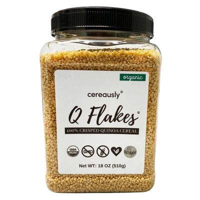 CEREAUSLY Organic Quinoa Crispies 18 oz Puffed Quinoa Ancient Grain Crunch Healthy Yogurt, Smoothie Bowl & Granola Topping Gluten Free, Vegan, No Added Sugar, Kosher
