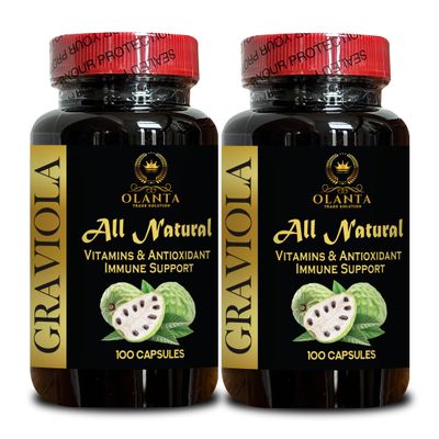 Graviola Extract - Natural Digestion aid, Supports a Healthy Immune System, High-Potency Graviola, Antioxidant Supplements, Natural enegry Support - 2 Bottles 200 Capsules