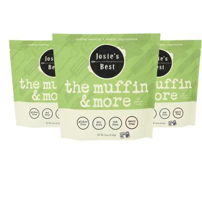 Josie's Best Gluten Free All Purpose blend, The Muffin & More Mix, No Sugar Added (free from Soy, Nuts & Dairy too!) BULK 3Pack gluten free flour for baking.