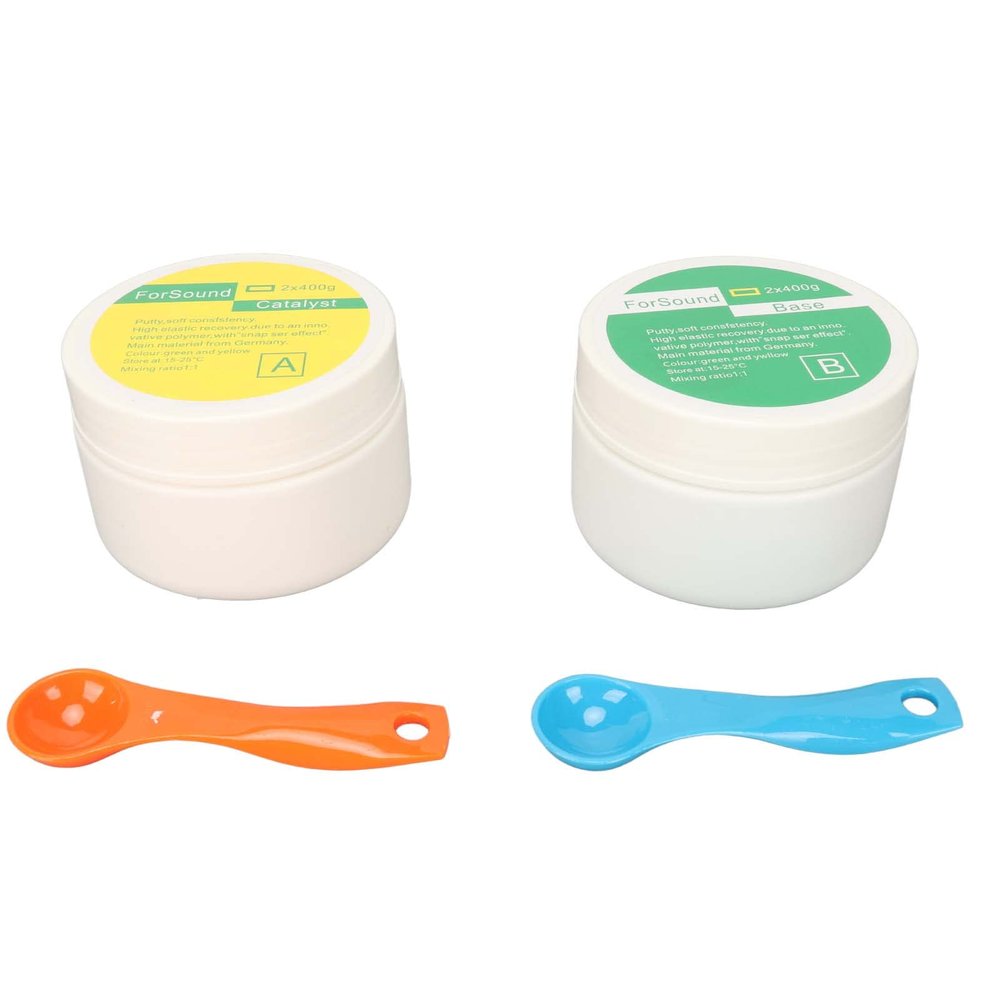 Vomeko 2pcs 400g Ear Impression Putty,Custom Silicone Mild Soft High Elastic Ear m olding Putty Material,Ear m olding Silicone Putty,with Spoons, for DIY Custom Earmolds
