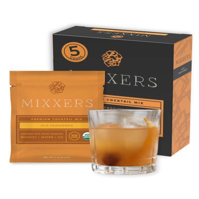 Mixxers Old Fashioned Premium Organic Cocktail Mix Packets, Easy On the Go Vegan & Gluten Free Mixers, 5 Count (Pack of 1)
