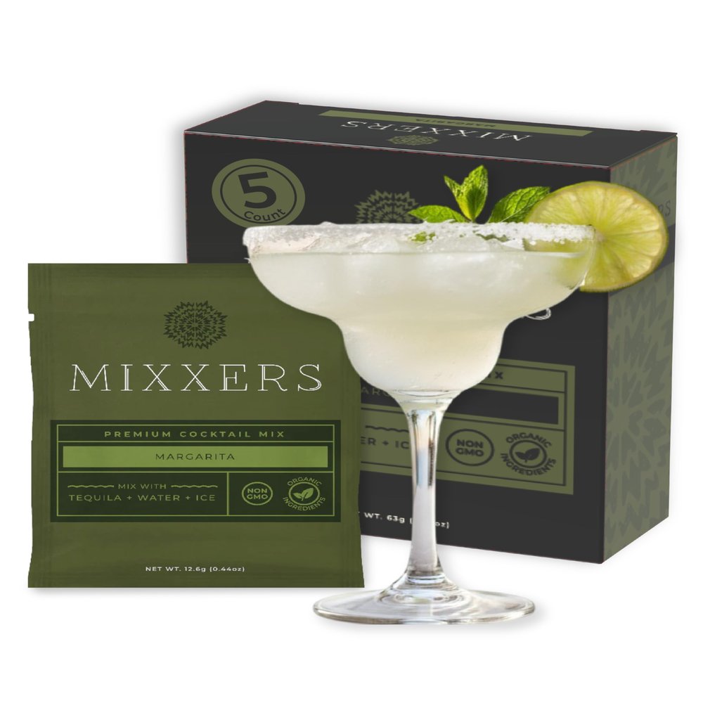 Mixxers Margarita Premium Cocktail Mix Packets, Easy On the Go Vegan & Gluten Free Mixers, 5 Count (Pack of 1)