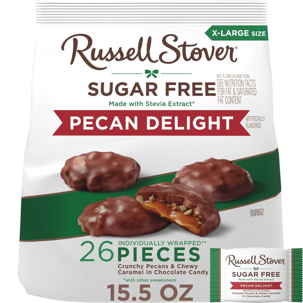 RUSSELL STOVER Sugar Free Pecan Delight Chocolate Candy, 15.5 oz. bag