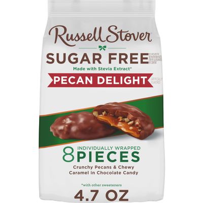 RUSSELL STOVER Sugar Free Pecan Delight Chocolate Candy, 4.7 oz. bag
