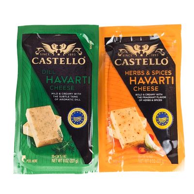Dill Havarti (1 x 8 oz) and Herbs & Spices Havarti (1 x 8 oz)